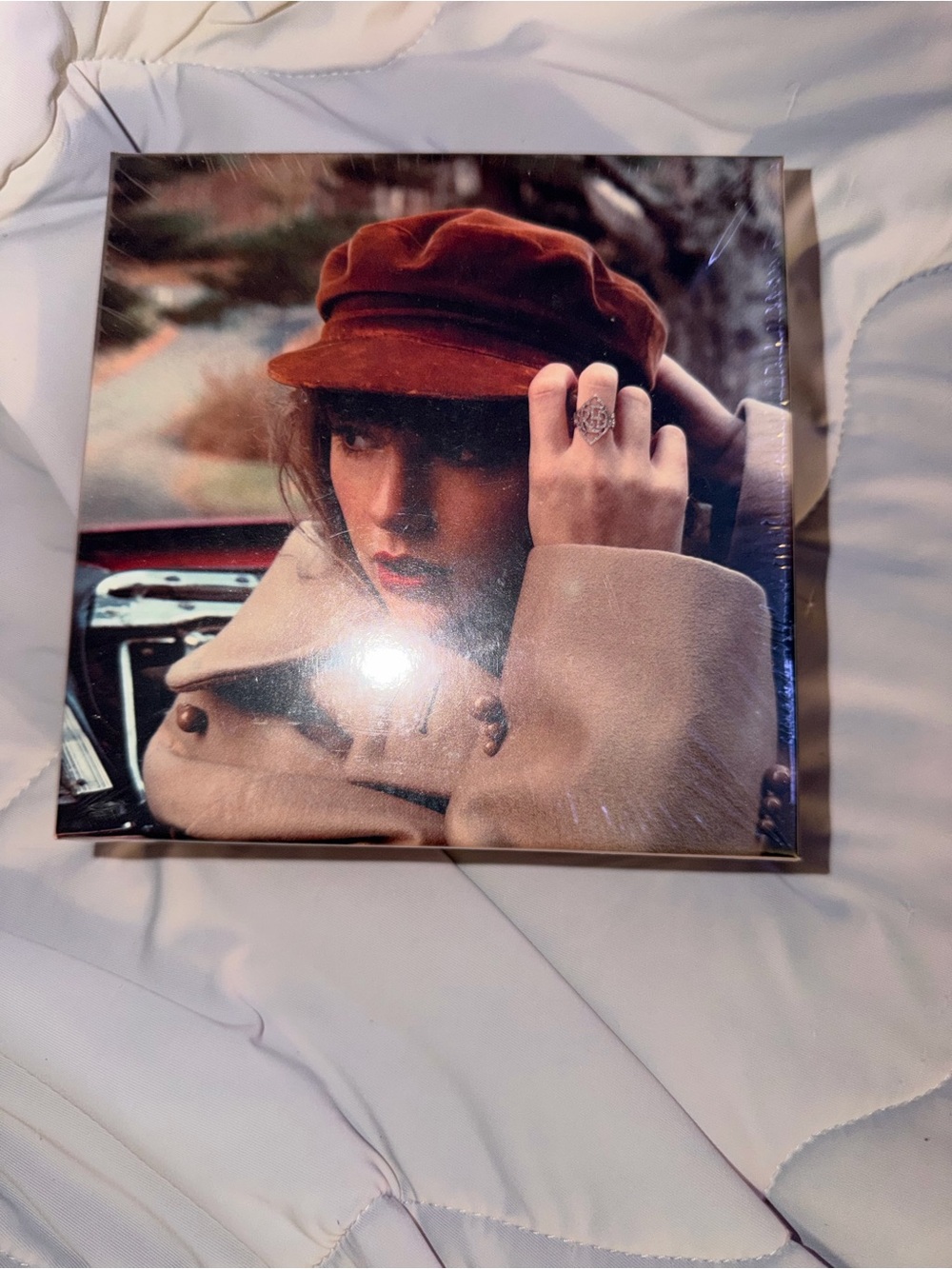 Taylor Swift Rust Velvet Baker Boy Hat in Brown